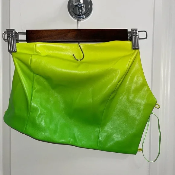 NEW *Faux Leather Ombre Skirt 2 Piece Matching Set- Green/combo* - Picture 5 of 7